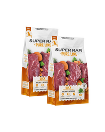 SUPER RAFI Pure Line hrană uscată pentru câini cu rață și cartofi dulci 2x9 kg
