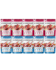 SUPER RAFI Mix de arome cu carne de miel și inimi de curcan și iepure 10x500 g hrană umedă pentru câini