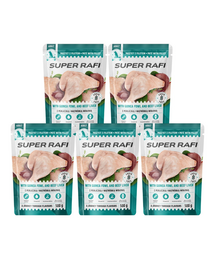 SUPER RAFI hrană umedă pentru câini, cu bibilică și ficat de vită 5x500 g