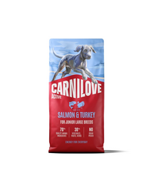 CARNILOVE Active Dog Salmon & Turkey 12 kg Junior Large Breeds łosoś i indyk, dla dorastających juniorów ras dużych