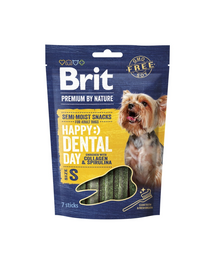 BRIT Premium by Nature Dental Snack S 7 buc batoane dentare semi-moi pentru câini de talie mică, cu colagen și spirulină