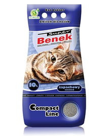 Benek Super Compact Fragrance Asternut bentonita pentru litiera, cu efect de calmare 10 L