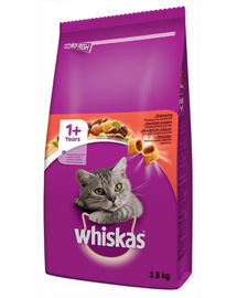 WHISKAS Adult cu vită 3,8 kg hrană uscată pentru pisici
