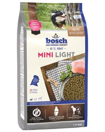 BOSCH Mini Light Hrana uscata caini adulti talie mica, cu tendinta de ingrasare 1 kg