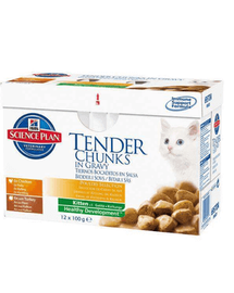 HILL'S Science Plan Feline Kitten Multipack Pui și Curcan 12 x 85 g