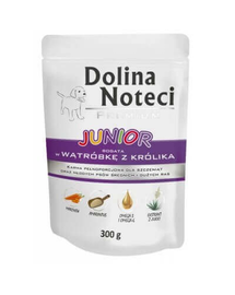 DOLINA NOTECI Premium Junior Hrană câini 300g bogată în ficat de iepure
