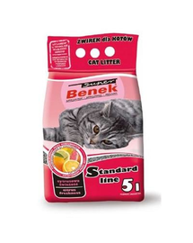 BENEK Super Standard Citrus Freshness nisip pentru litiera, miros citric 5 L