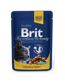 BRIT Premium Cat Adult pui și curcan 100 g