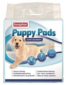 BEAPHAR Puppy Pads covorașe absorbante pentru învățarea igienei la căței, 60 × 60 cm, 7 buc