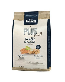 BOSCH Plus Hrana uscata caini adulti cu sensibilitati, cu pastrav si cartofi 1 kg