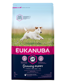 EUKANUBA Growing Puppy Small Breed Hrana uscata pentru catei de talie mica, bogat în pui proaspat 2kg