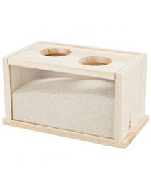 TRIXIE Bazin baie de nisip, șoarece/hamster, lemn, 20 × 12 × 12 cm