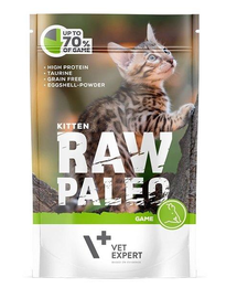 VETEXPERT RAW PALEO Kitten hrana pui pisica 100 g cu vanat