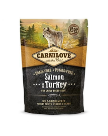 CARNILOVE Adult Large Breed hrana uscata caini adulti de rase mari, somon si curcan 1,5 kg