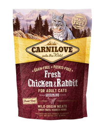 CARNILOVE Adult Gourmand Fresh pui și iepure 400 gr