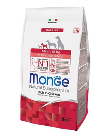 MONGE Mini Puppy&Junior hrană uscată pentru cățeluși de talie mică, bogat în pui 800g