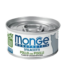 MONGE Cat Monoprotein hrană umedă pentru pisici, cu pui și mazăre 80g
