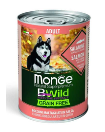 MONGE BWild Grain Free hrană umedă pentru câini, cu somon 400g