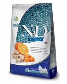 FARMINA N&D Ocean Dog Adult codfish, pumpkin, orange mini 14 kg (2 x 7 kg) hrana caini adulti talie mica, cod, dovleac si portocale