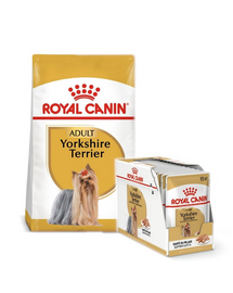 ROYAL CANIN Yorkshire Terrier Adult 7.5 kg hrană uscată + hrană umedă 12 x 85g
