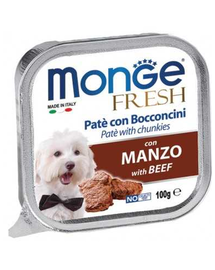 MONGE Fresh Pate pentru caini, cu carne de vita, 100 g
