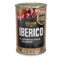 BELCANDO Super Premium hrana umeda pentru caini, porc iberic cu naut si merisoare de munte, 400 g