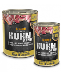 BELCANDO Super Premium hrana umeda pentru caini, pui si rata cu mei si morcovi, 800 g