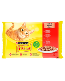 FRISKIES Hrana umeda cu mix de carne pentru pisici adulte Mulipack 4x85g