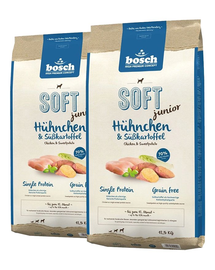 BOSCH Soft Junior Hrana uscata cu pui si cartofi dulci pentru cainii junior 25 kg (2 x 12,5 kg)