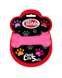 PET NOVA DOG LIFE STYLE Jucarie os pentru caini, 11cm, roz, aroma carne de vita
