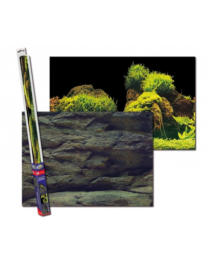 AQUA NOVA Fundal acvariu fata-verso, marime XL, 150x60cm, roci / plante