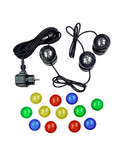 AQUA NOVA Lampa LED impermeabila 3x1,6W 12V, lentile colorate