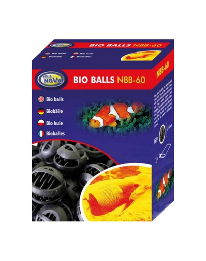 AQUA NOVA Bile BIO de filtrare pentru acvariu sau iaz, diametru 32 mm, 60 buc.