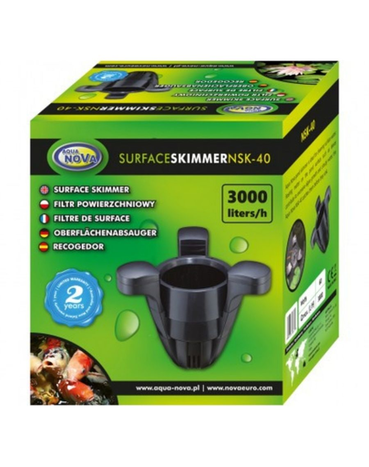 AQUA NOVA NSK40 Skimmer plutitor pentru iaz, cu pompa, capacitate 3000 l/h