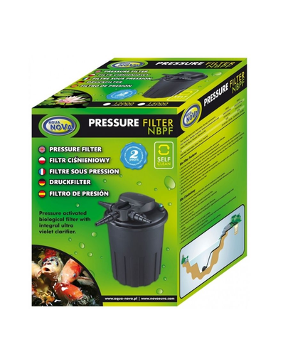 AQUA NOVA Filtru de presiune cu sistem BACKFLUSH auto-curatare, UV 18W, plasa 12000L