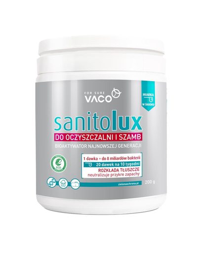 VACO ECO Sanitolux Bioactivator pentru statii de epurare si fose septice 200 g