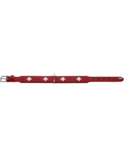 HUNTER Swiss Zgarda din piele pentru caini, marime S-M (50) 35-43/3,9 cm, rosu