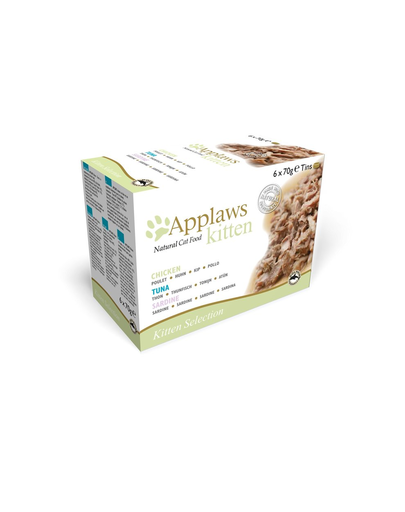 APPLAWS Multipack hrana umeda pentru pisoi, cu peste si pui, 4 x (6x70g)