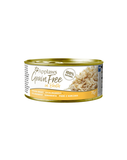 APPLAWS Cat Tin Grain Free - Hrană umedă pentru pisici în bulion - 70g