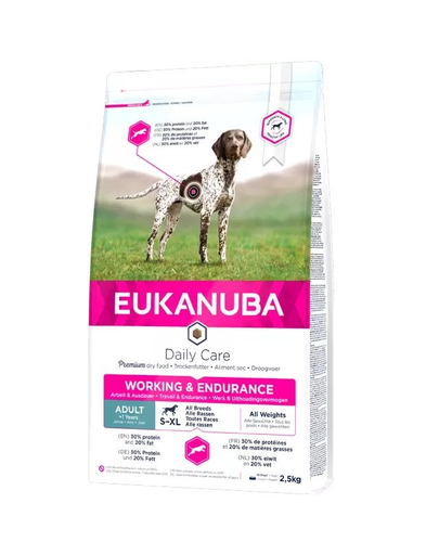 EUKANUBA Daily Care Working&Endurance hrana uscata caini adulti cu nivel de energie crescut 2,5 kg