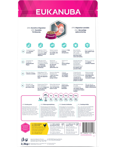 EUKANUBA Daily Care Adult Sensitive Digestion All Breeds hrana uscata caini adulti toate rasele, tract digestiv sensibil 2.3 kg