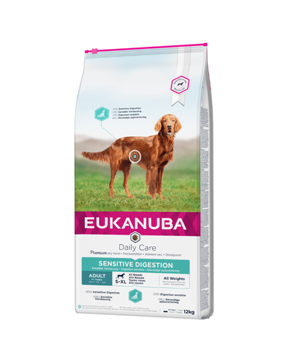 EUKANUBA Daily Care Adult Sensitive Digestion hrana uscata caini adulti cu sistem digestiv sensibil 12 kg