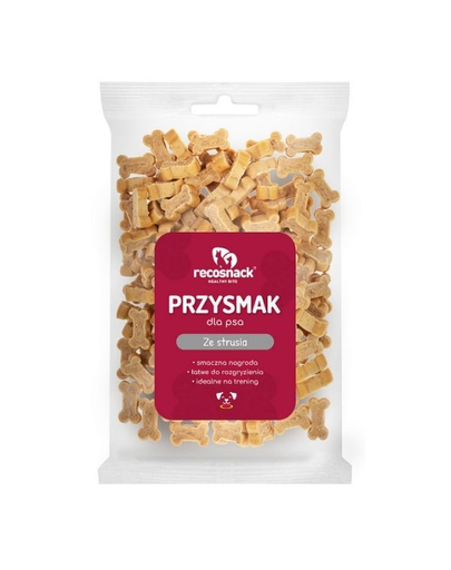 RECOSNACK Recompense caini de toate rasele, cu aroma de strut 100 g