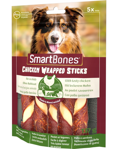 SmartBones Chicken Wrap Sticks Medium recompense pentru câini de talie medie 5 buc.