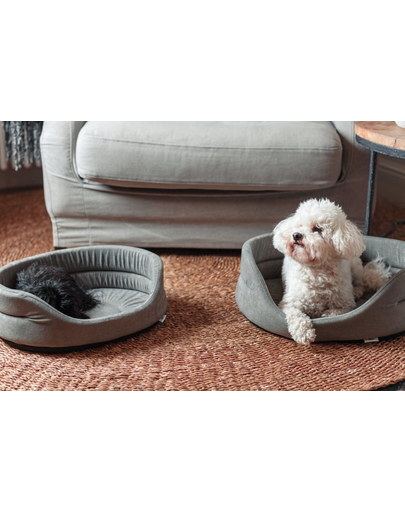 FERA Pat oval pentru caini, gri XL 75 x 62 x 22 cm