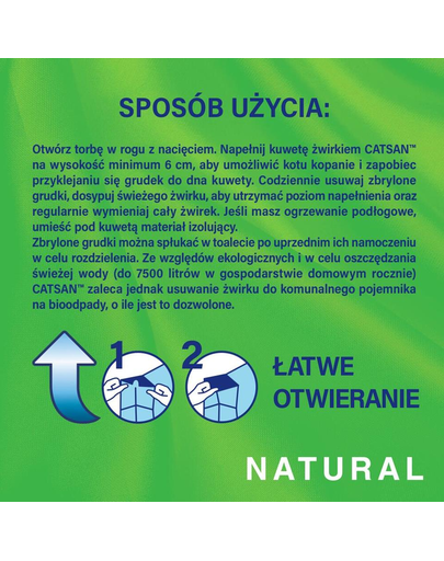 CATSAN Natural Nisip pentru litiera pisicilor 8L