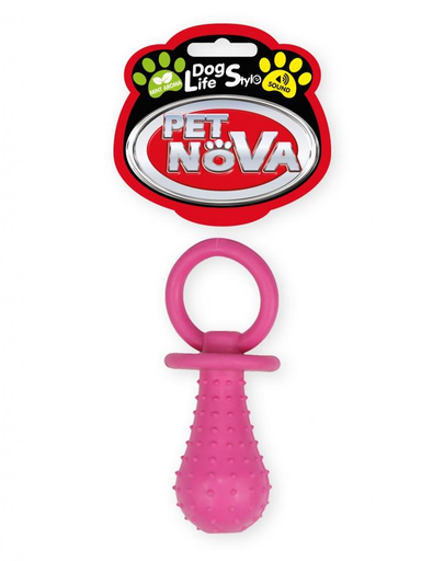 PET NOVA DOG LIFE STYLE Jucarie suzeta pentru caini, roz, aroma de menta, 14cm