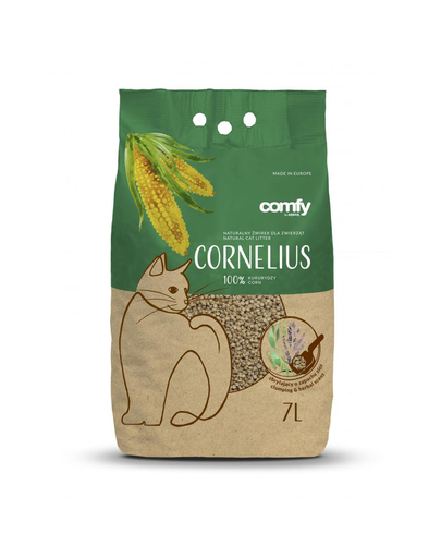 COMFY Cornelius Asternut biodegradabil pentru litiera pisicilor, din porumb si miros de plante 7L