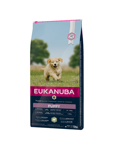 EUKANUBA Puppy Large Breed Lamb & Rice hrana uscata caini juniori talie mare, miel si orez 12 kg