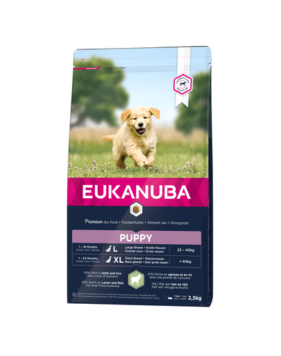 EUKANUBA Puppy Large Breed Lamb & Rice hrana uscata caini junori talie mare, miel si orez 2.5 kg